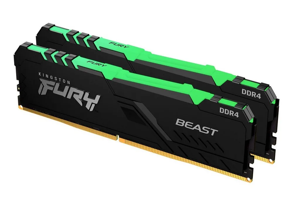 Memorie RAM Kingston FURY Beast RGB, DDR4 SDRAM, 3200 MHz, 16GB, KF432C16BBAK2/16