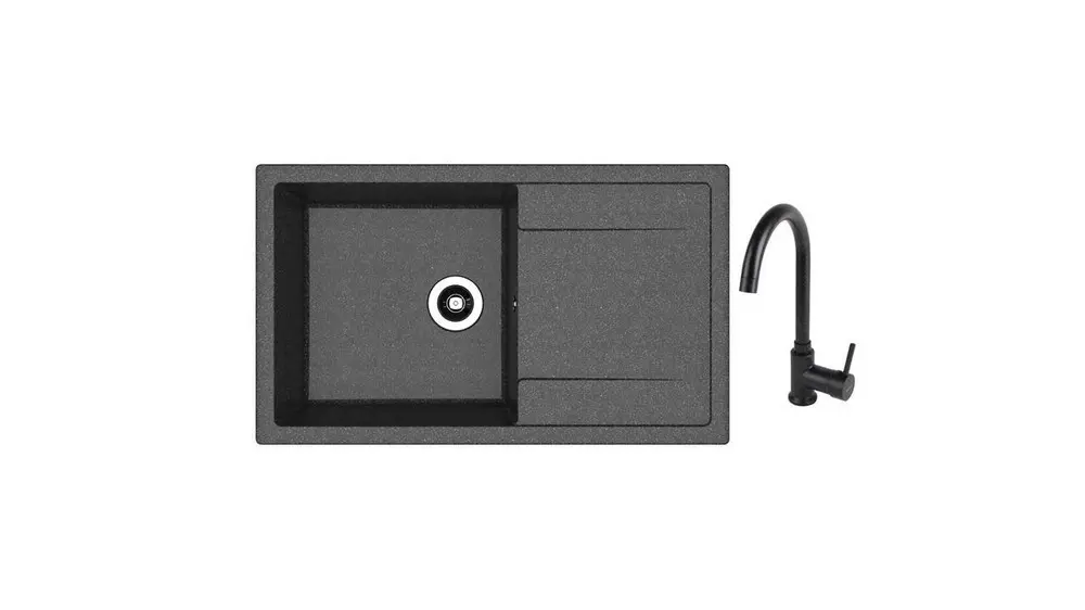 SET chiuveta Dr Gans Techno 860 + SanDonna F 7073 negru