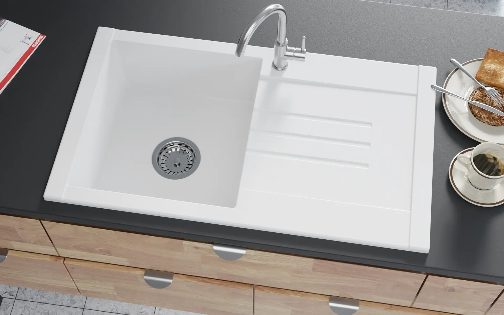 Chiuveta SanDonna Arona 760 (Alb) 