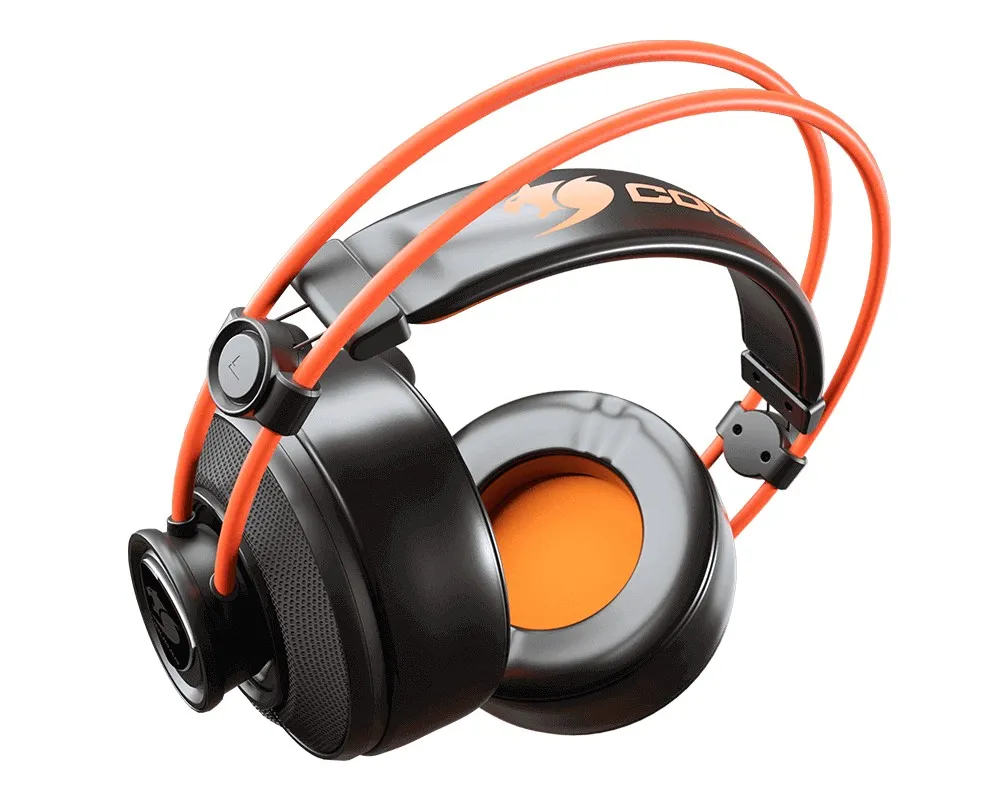 Căști gaming Cougar Immersa Ti, Cu fir, Negru/Portocaliu