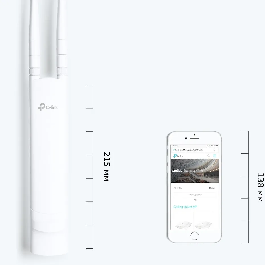 Punct de acces exterior TP-LINK EAP110-Outdoor, 300 Mbps, Alb