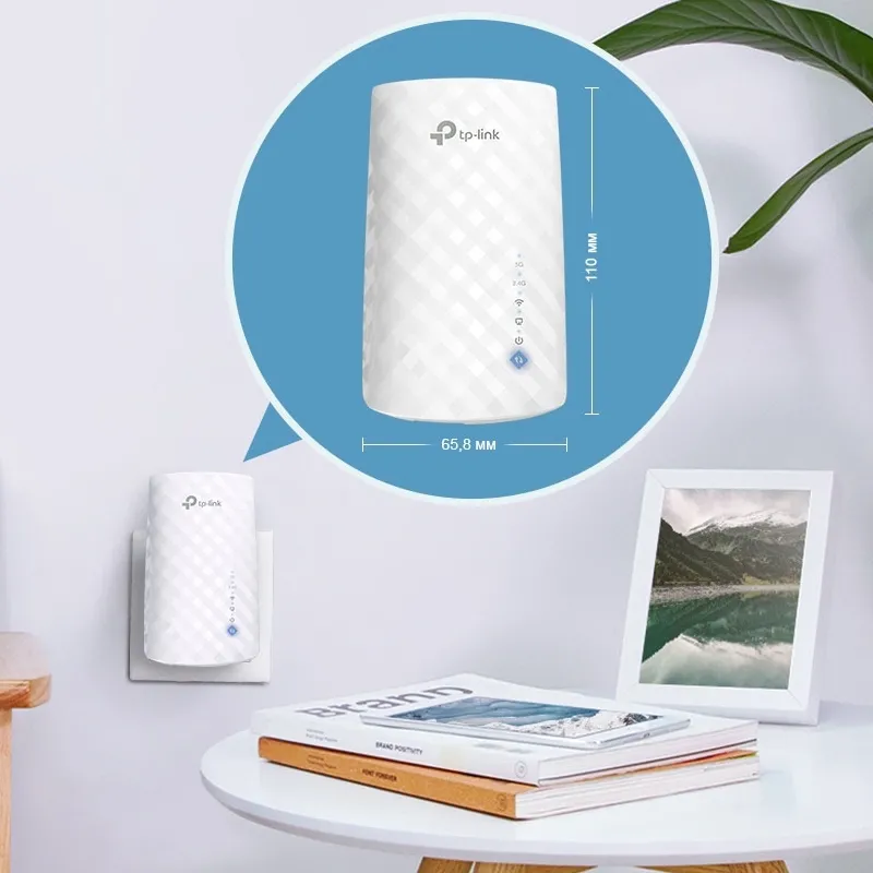 Punct de acces fără fir TP-LINK RE190, 300 Mbps, 433 Mbps, Alb