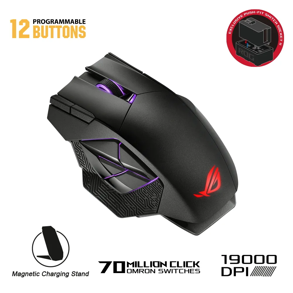 Gaming Mouse ASUS ROG Spatha X, Negru