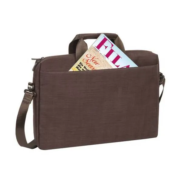 Geantă pentru Laptop RivaCase Biscayne, 15.6", Poliester, Maro