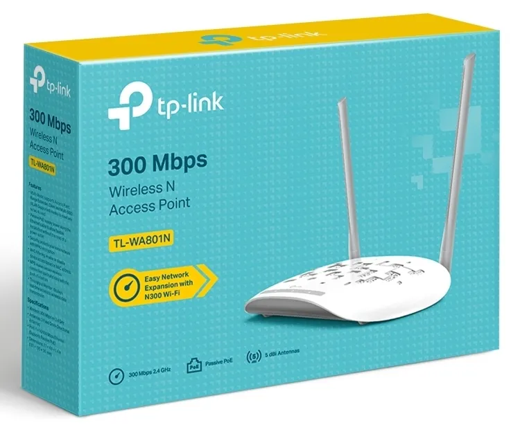 Punct de acces fără fir TP-LINK TL-WA801N, 300 Mbps, Alb