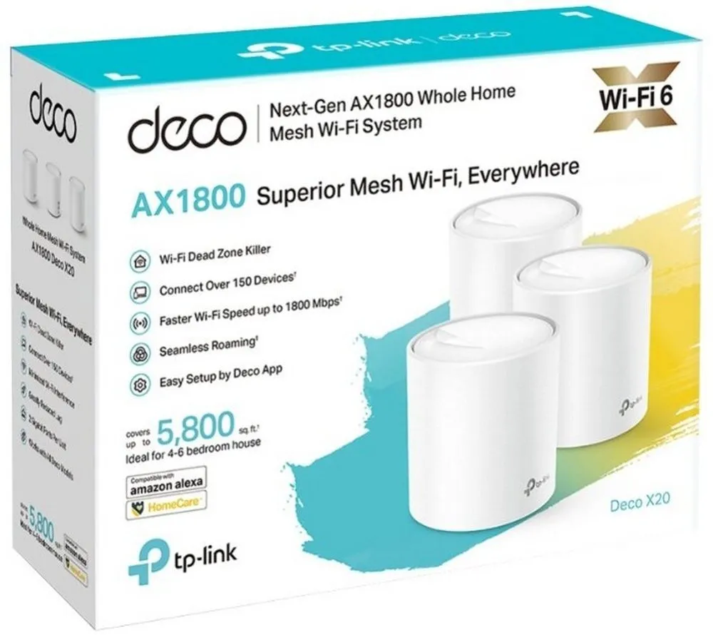 Sistem Wi-Fi Mesh TP-LINK Deco X20 (3-pack), Alb