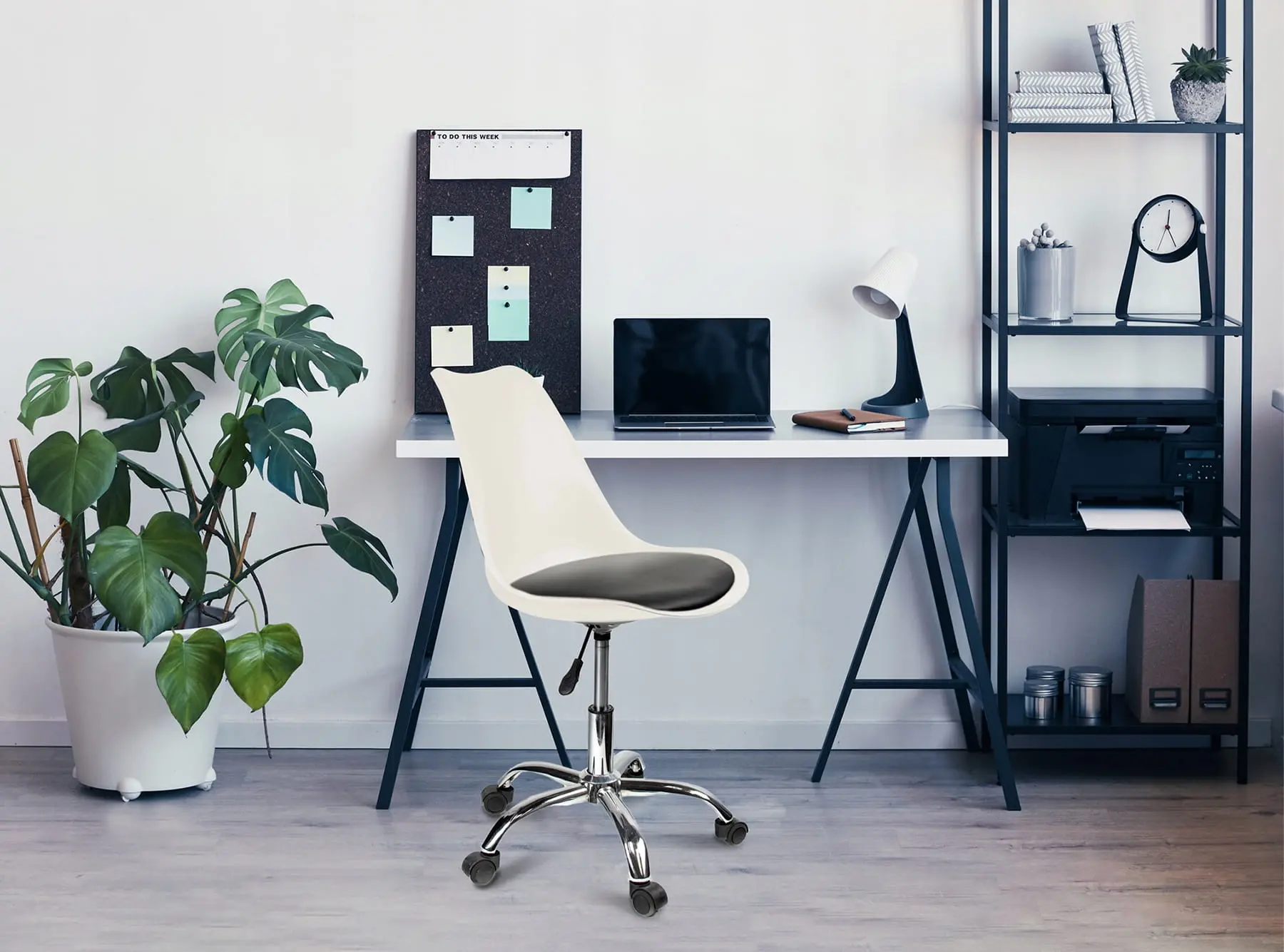 Scaun JUMI IGER (alb-negru)