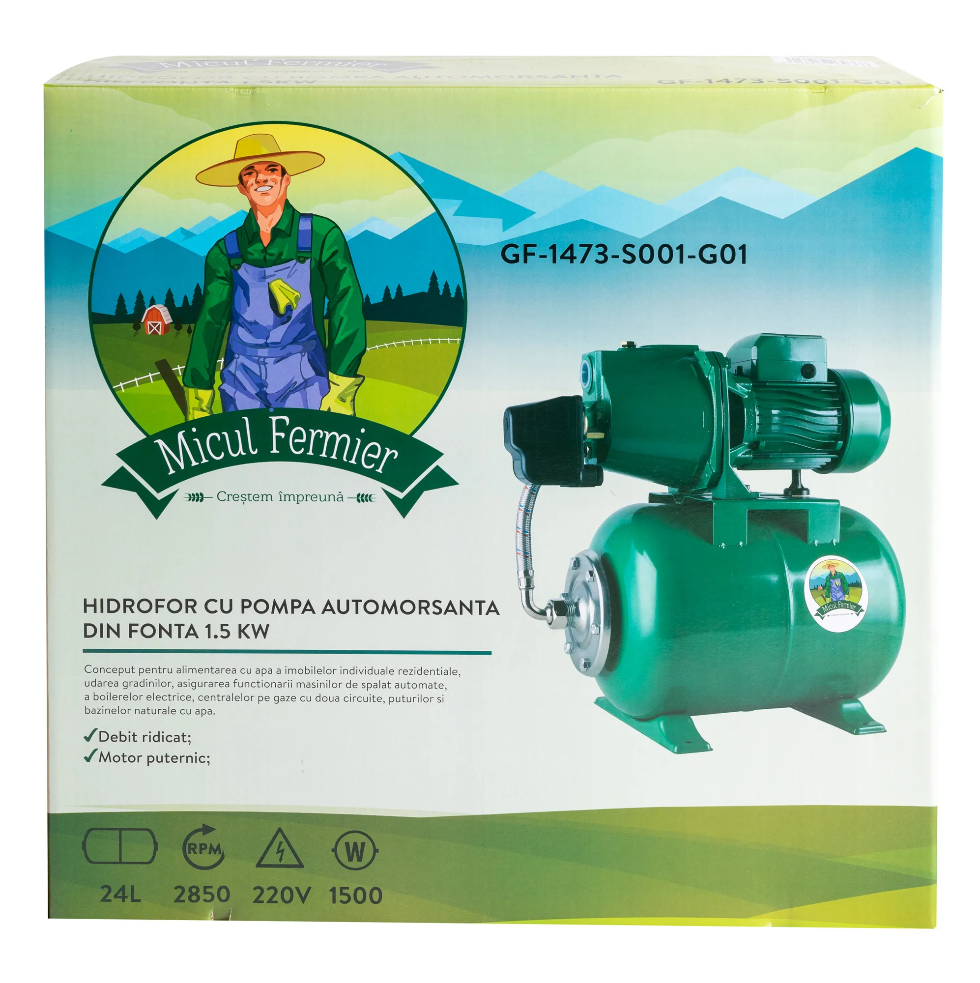 Hidrofor cu pompa autoamors Micul Fermier 1,5kW
