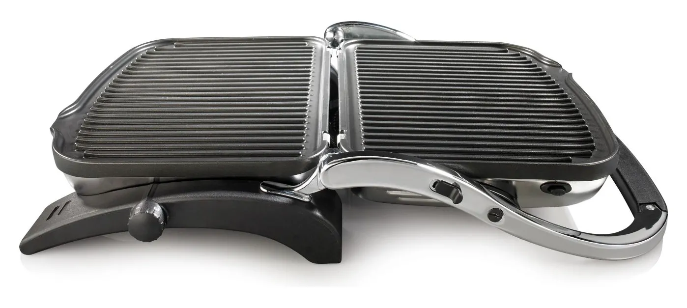 Grătar electric Gorenje CONTACT GRILL KR1800EPRO, 1800W, Argintiu