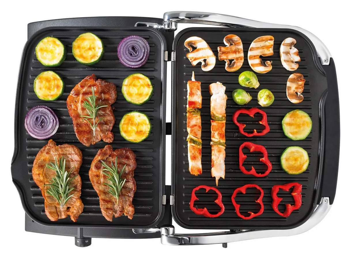 Grătar electric Gorenje CONTACT GRILL KR1800EPRO, 1800W, Argintiu