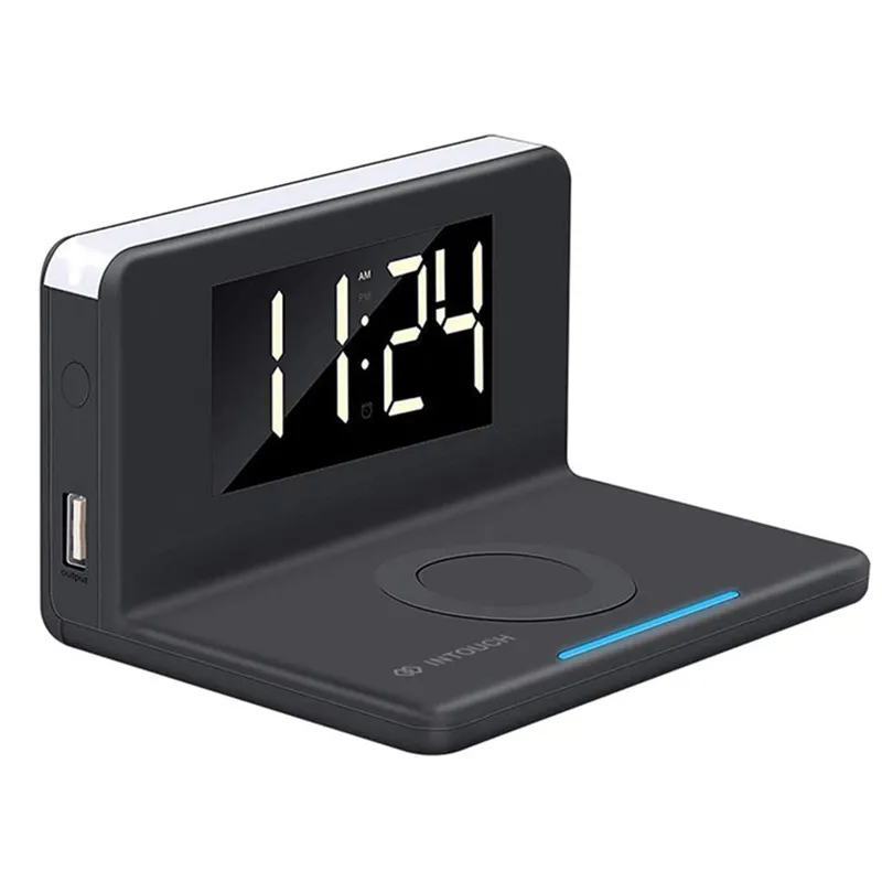 Ceas cu alarmă Cellularline, with Wireless Charging, Negru