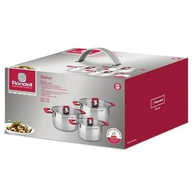 Set de vase Rondell RDS-940, 5,2L, 24cm, Oțel inoxidabil