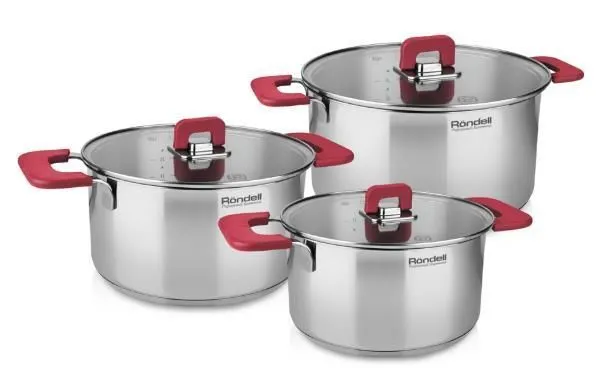 Set de vase Rondell RDS-940, 5,2L, 24cm, Oțel inoxidabil