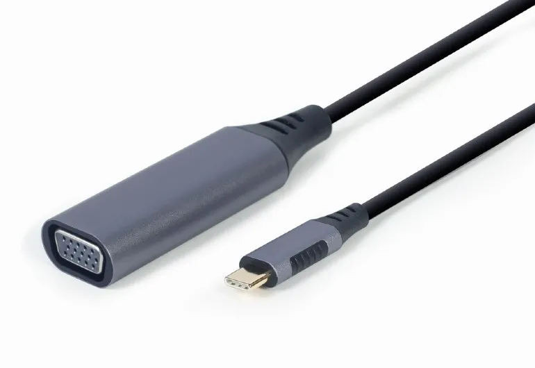 Adaptor Video Cablexpert A-USB3C-VGA-01, USB Type-C (M) - VGA D-Sub (F), 0,15m, Gri