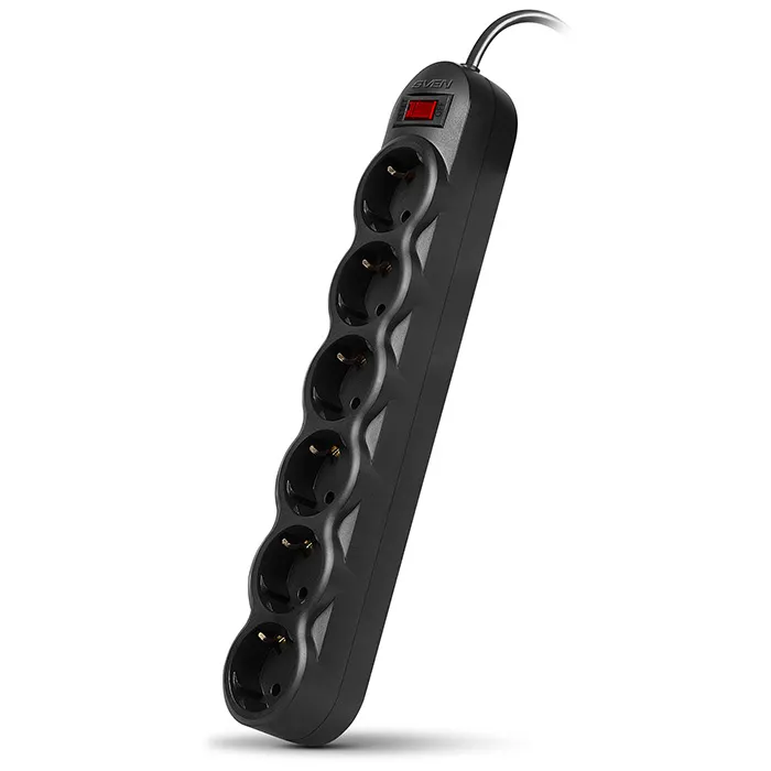 Prelungitor electric SVEN SF-06L, 6 Prize, 5m, Negru