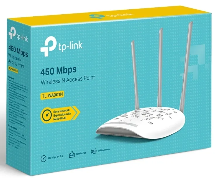 Punct de acces fără fir TP-LINK TL-WA901N, 450 Mbps, Alb