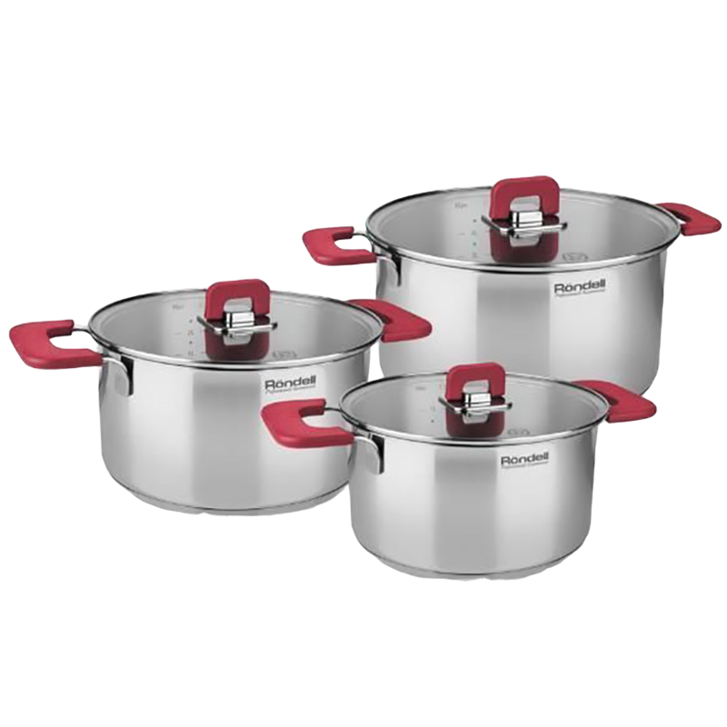 Set de vase Rondell RDS-940, 5,2L, 24cm, Oțel inoxidabil