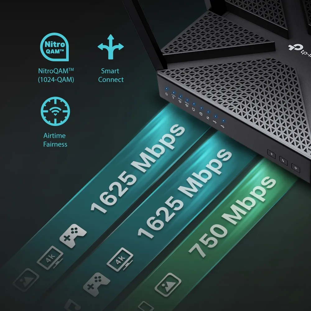 Router fără fir TP-LINK Archer C4000, Negru