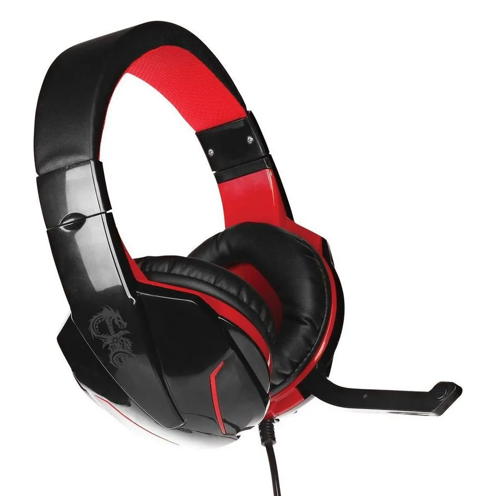 Căști gaming QUMO Bionic, Cu fir, Negru/Roșu