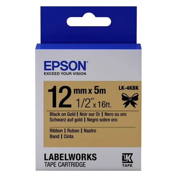 Cartuş de bandă Epson LK-4KBK, 12 mm x 5 m