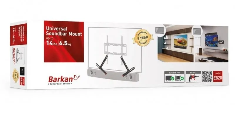Suport înclinat pe perete BARKAN E820, Negru