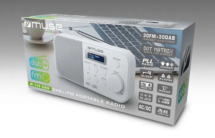 Radio portabil MUSE M-109 DBW, Alb