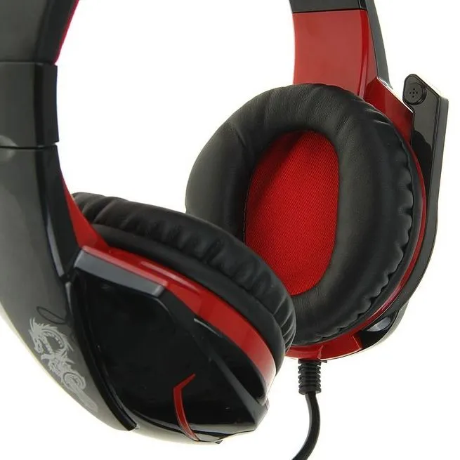 Căști gaming QUMO Bionic, Cu fir, Negru/Roșu