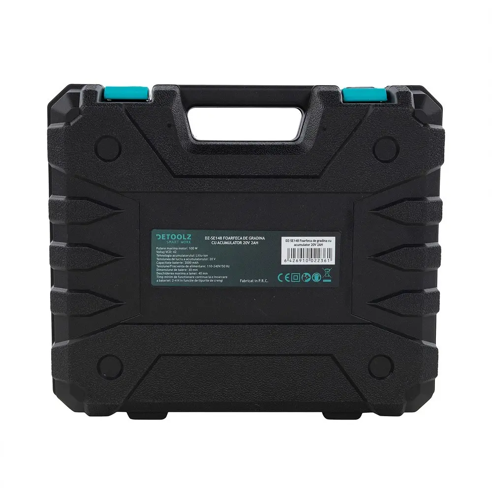 Foarfeca de gradina cu acumulator Detoolz 20V 2Ah 