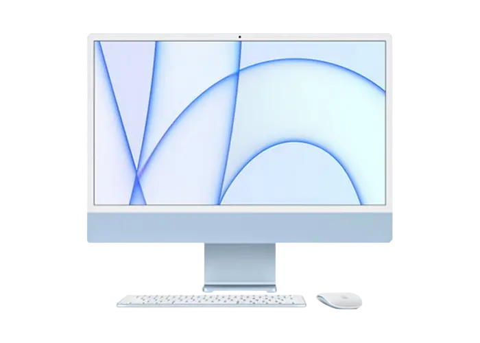 Computer All-in-One Apple iMac A2438, M1 with 8-core CPU and 8-core GPU, 16GB/512GB, macOS Big Sur, Albastru