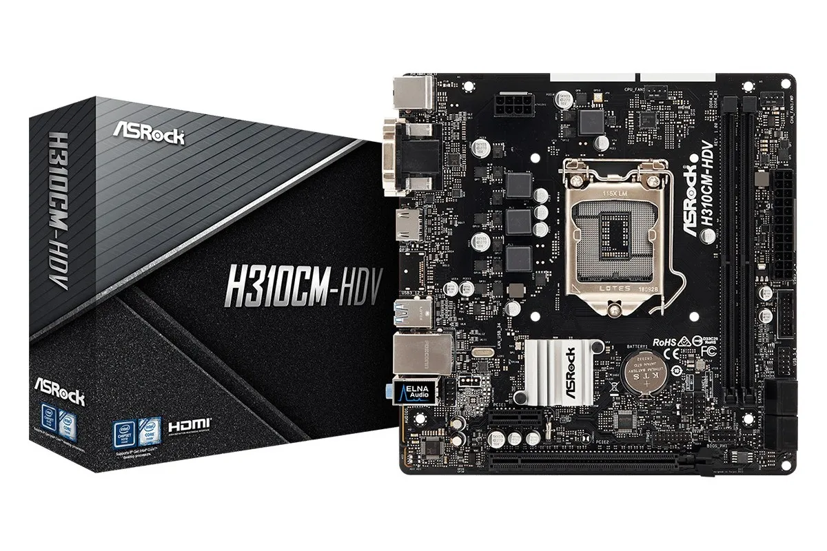 Placă de bază ASRock H310CM-HDV, LGA1151, Intel H310, Micro-ATX