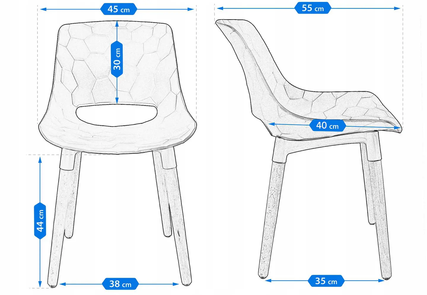 Scaun scandinav JUMI DAVIS (alb)