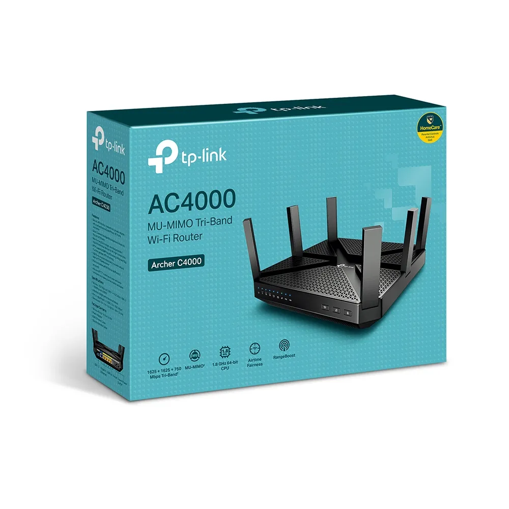 Router fără fir TP-LINK Archer C4000, Negru