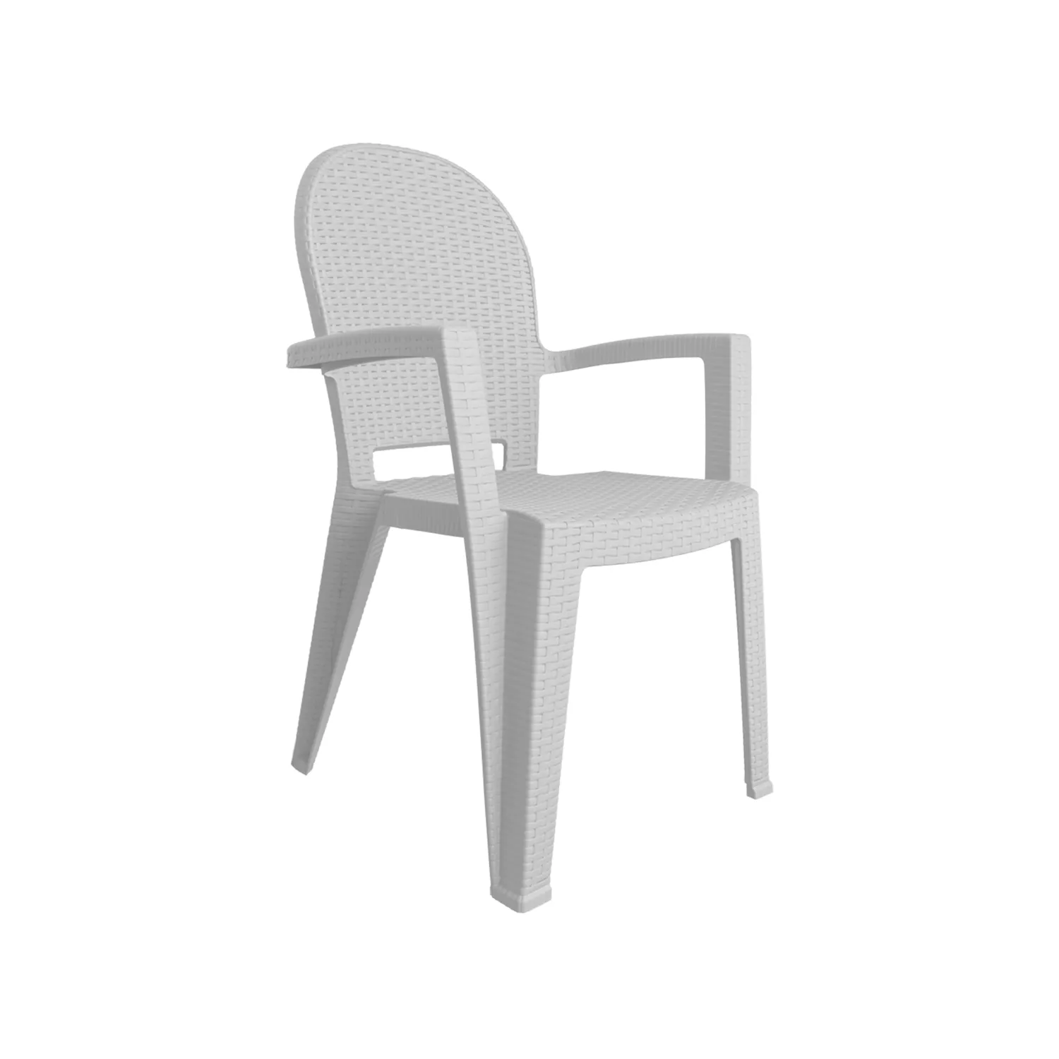 Scaun plastic Avala ratan (alb)