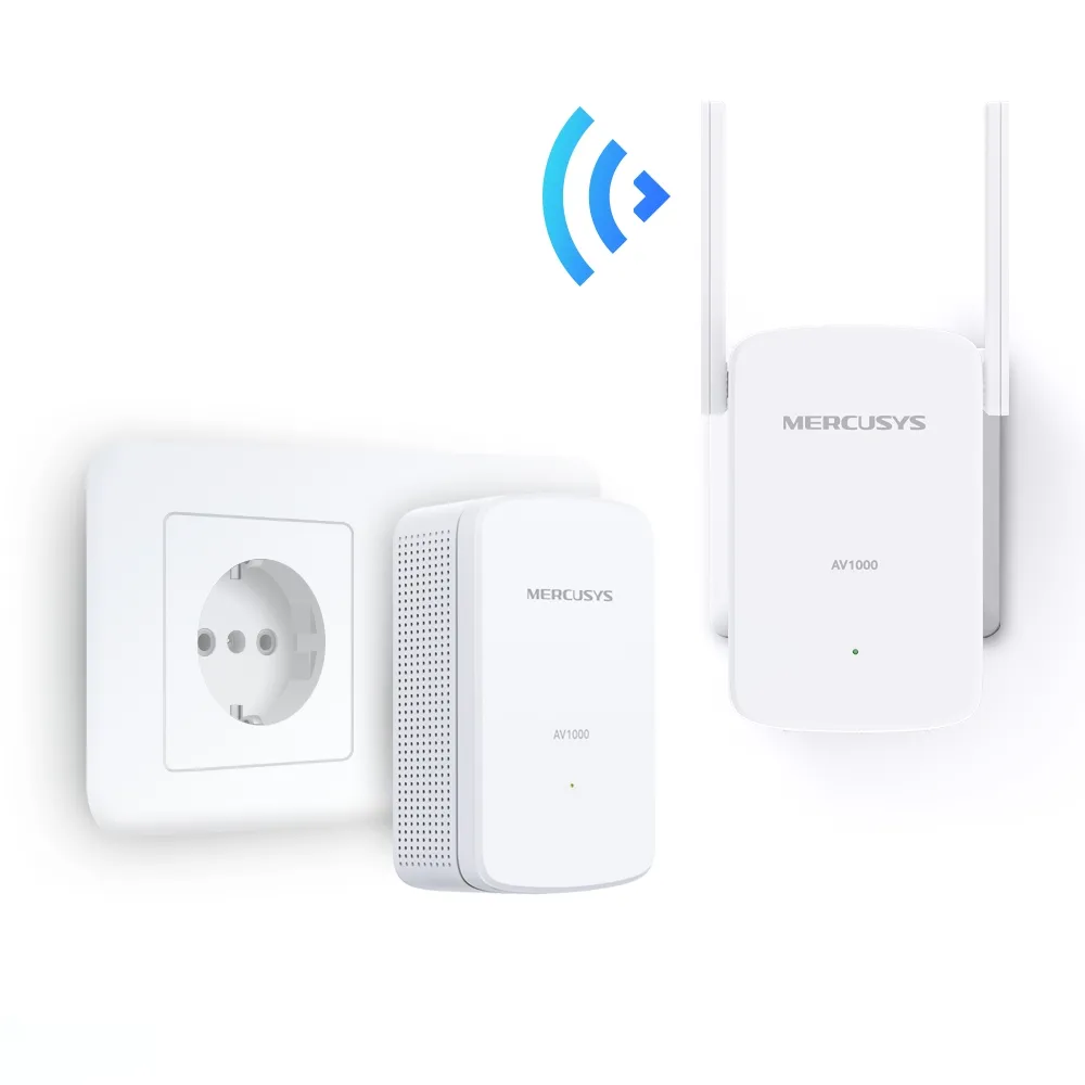 Wi-Fi + Powerline adapter MERCUSYS MP510 KIT, AV1000, 1000 Mbps, Alb