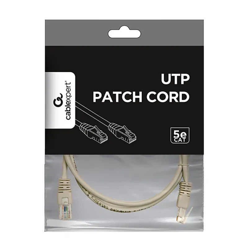 Patch cord Cablexpert PP12-0.5M, CAT5e UTP, 0,5m, Gri