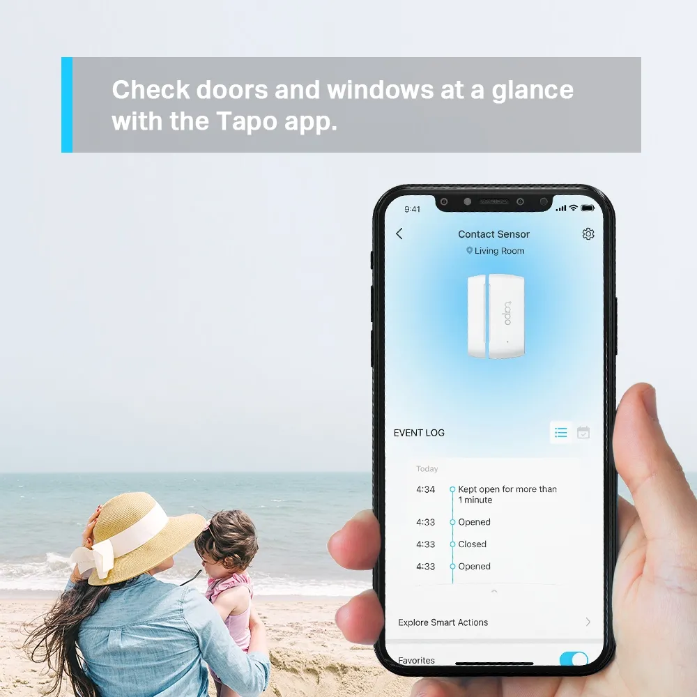 Senzor de contact inteligent TP-LINK Tapo T110, Alb