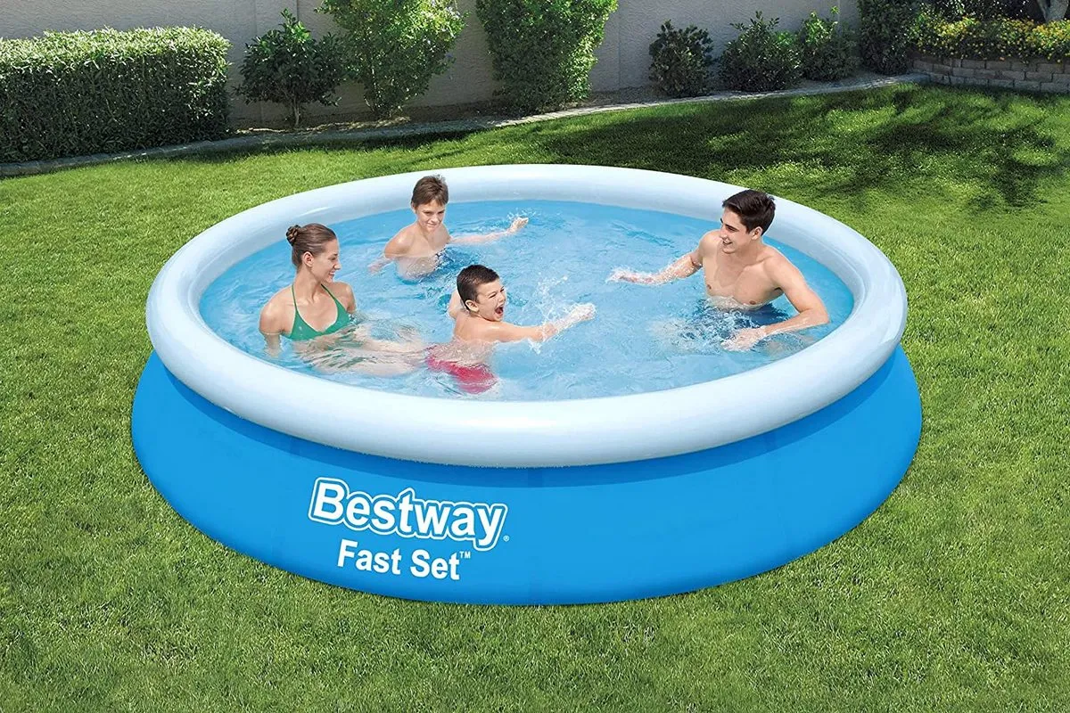Piscină gonflabilă Bestway Fast Set, 6050L, Albastru/Alb, 57273