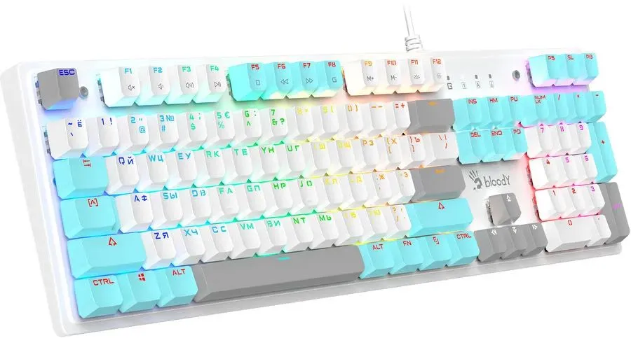 Tastatură Bloody S510R, Cu fir, White