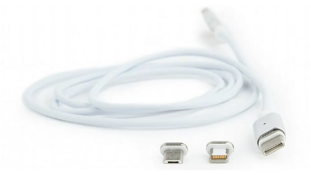 Adaptor pentru cablu USB Cablexpert CC-USB2-AMLM31-1M, USB Type-A/Micro USB, Type-C, Lighting, 1m, Argintiu