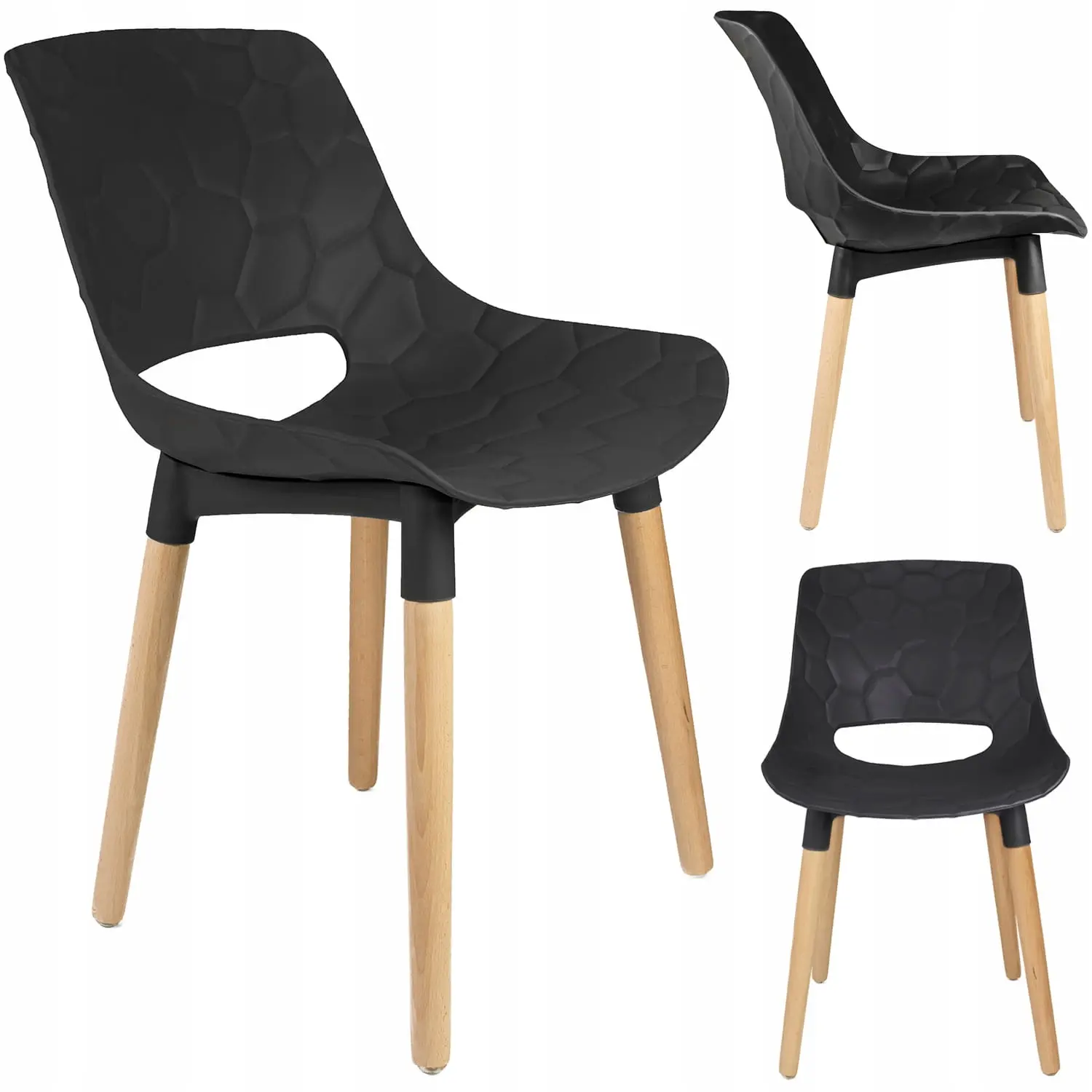 Scaun scandinav JUMI DAVIS (negru)