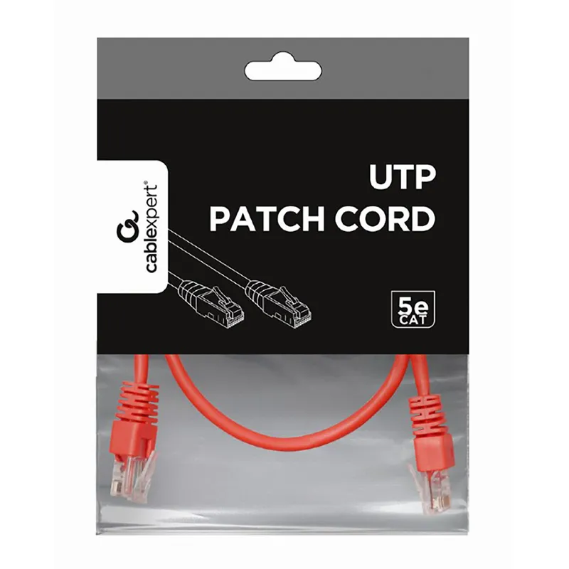 Patch cord Cablexpert PP12-0.5M/R, CAT5e UTP, 0,5m, Roșu