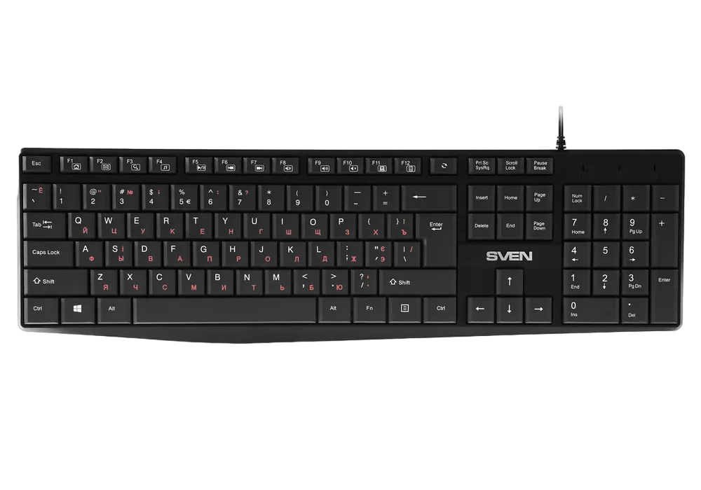 Tastatură SVEN KB-S305, Cu fir, Negru
