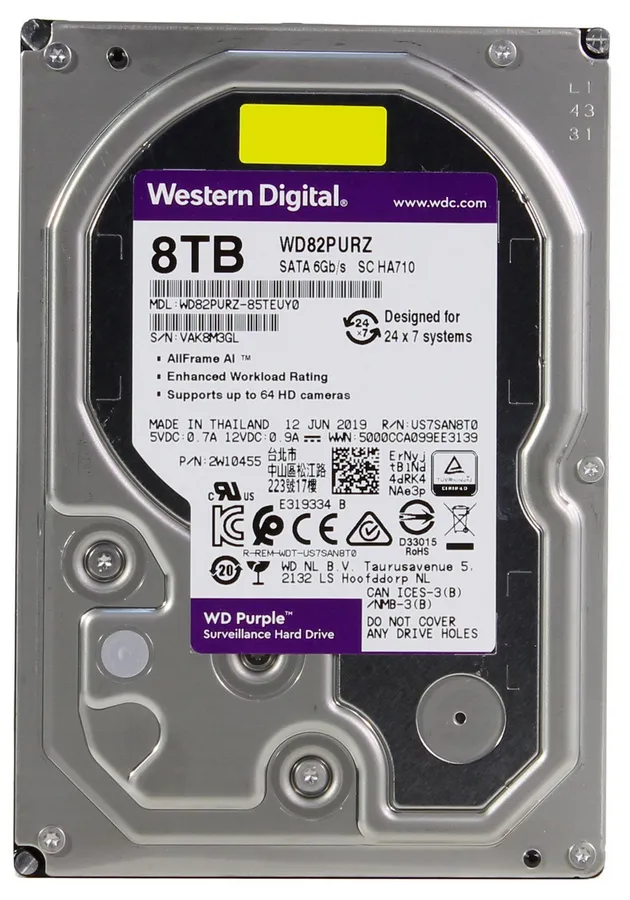 Unitate HDD Western Digital WD Purple, 3.5",  8 TB <WD82PURZ>