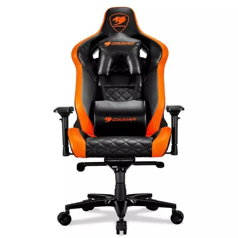 Scaun Gaming Cougar Armor Titan, PVC Piele, Negru/Portocaliu