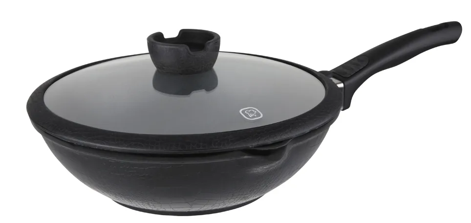 Tigaie WOK Rondell RDA-870, 28cm, Negru