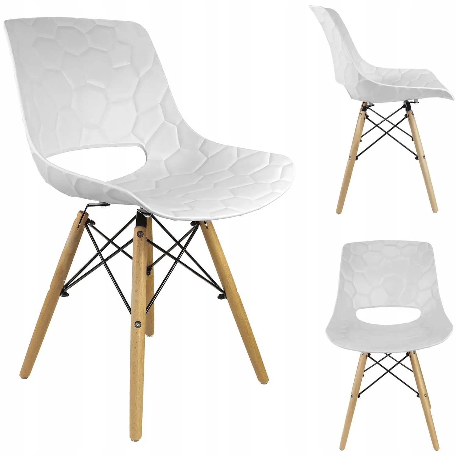 Scaun scandinav JUMI LARS (alb)