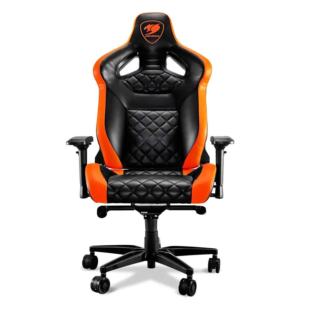 Scaun Gaming Cougar Armor Titan, PVC Piele, Negru/Portocaliu