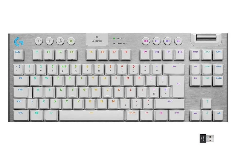 Tastatură Logitech G915 TKL, Fără fir, Alb
