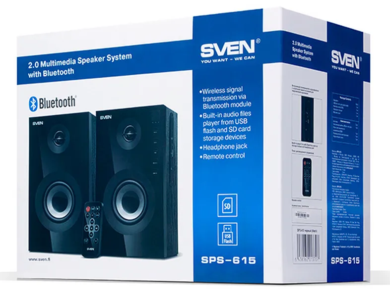 Boxe pentru calculator 2.0 SVEN SPS-615, Negru