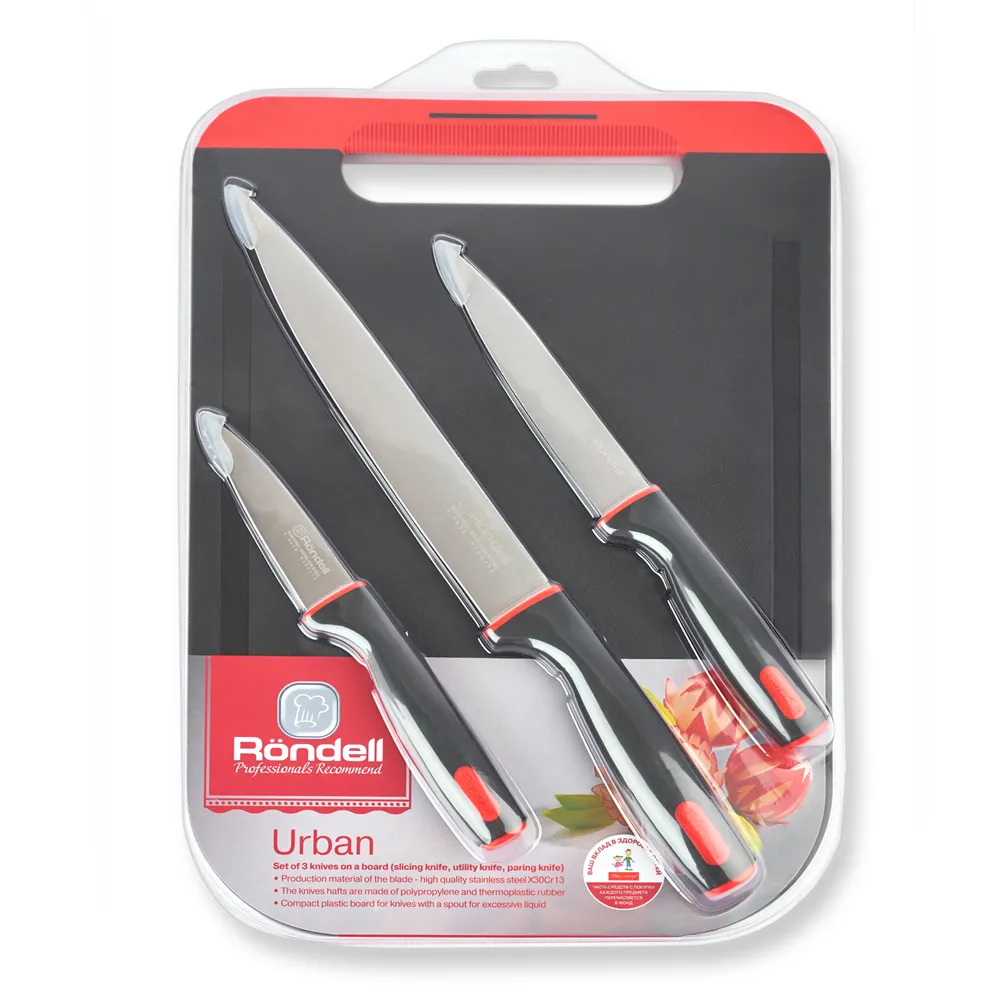 Set de Cuțite Rondell RD-1010, Negru/Rosu